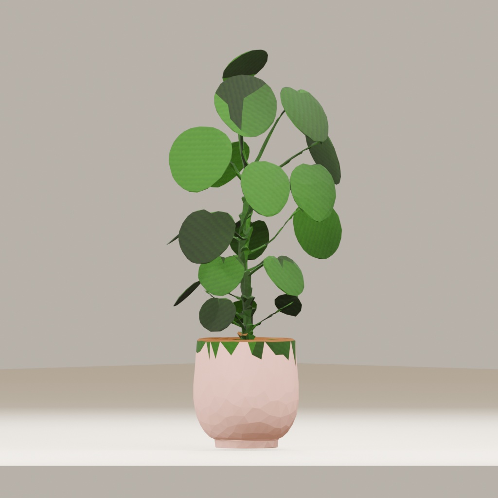 【3Dモデル】観葉植物 / pilea peperomioides ピレア・ペペロミオイデス(OBJ・LWO)