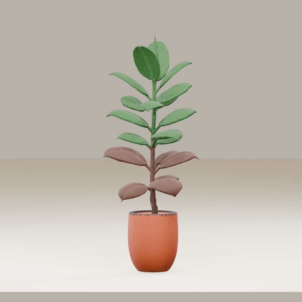 【3Dモデル】観葉植物 / rubber plant ゴムの木(OBJ・LWO)