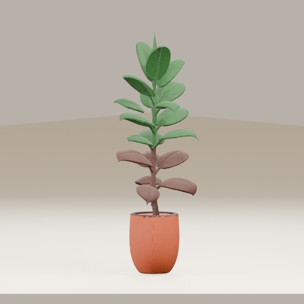【3Dモデル】観葉植物 / rubber plant ゴムの木(OBJ・LWO)