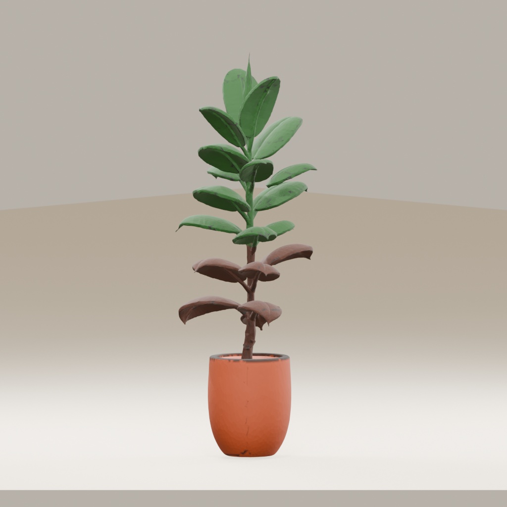 【3Dモデル】観葉植物 / rubber plant ゴムの木(OBJ・LWO)