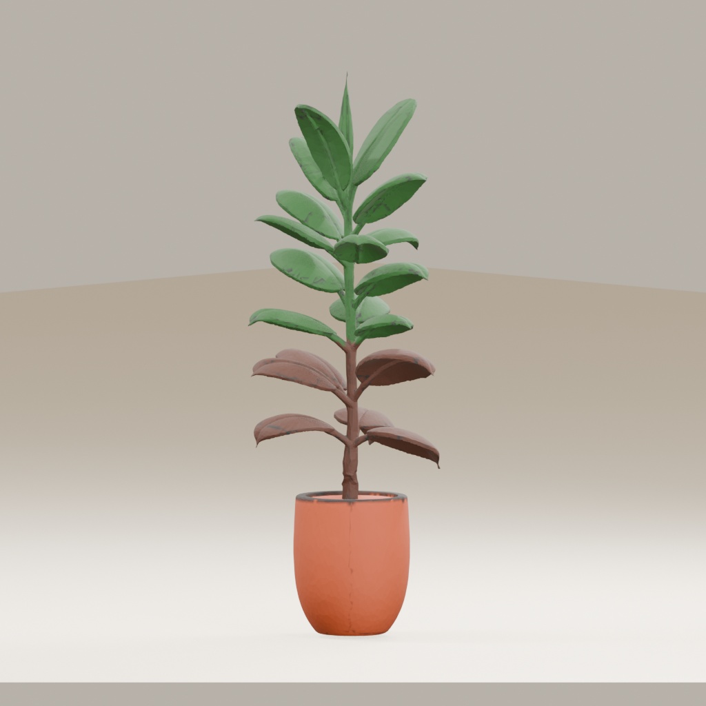 【3Dモデル】観葉植物 / rubber plant ゴムの木(OBJ・LWO)