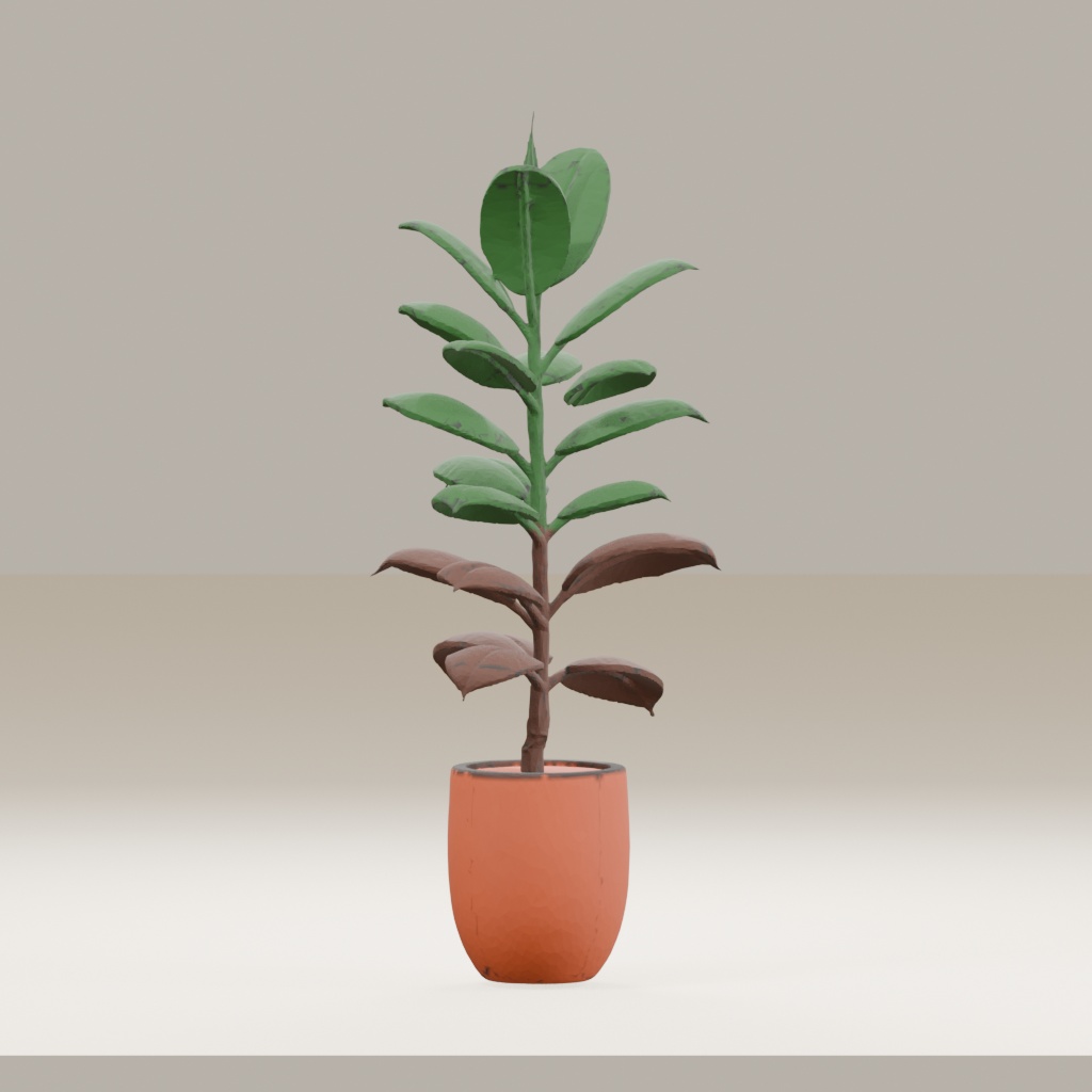 【3Dモデル】観葉植物 / rubber plant ゴムの木(OBJ・LWO)