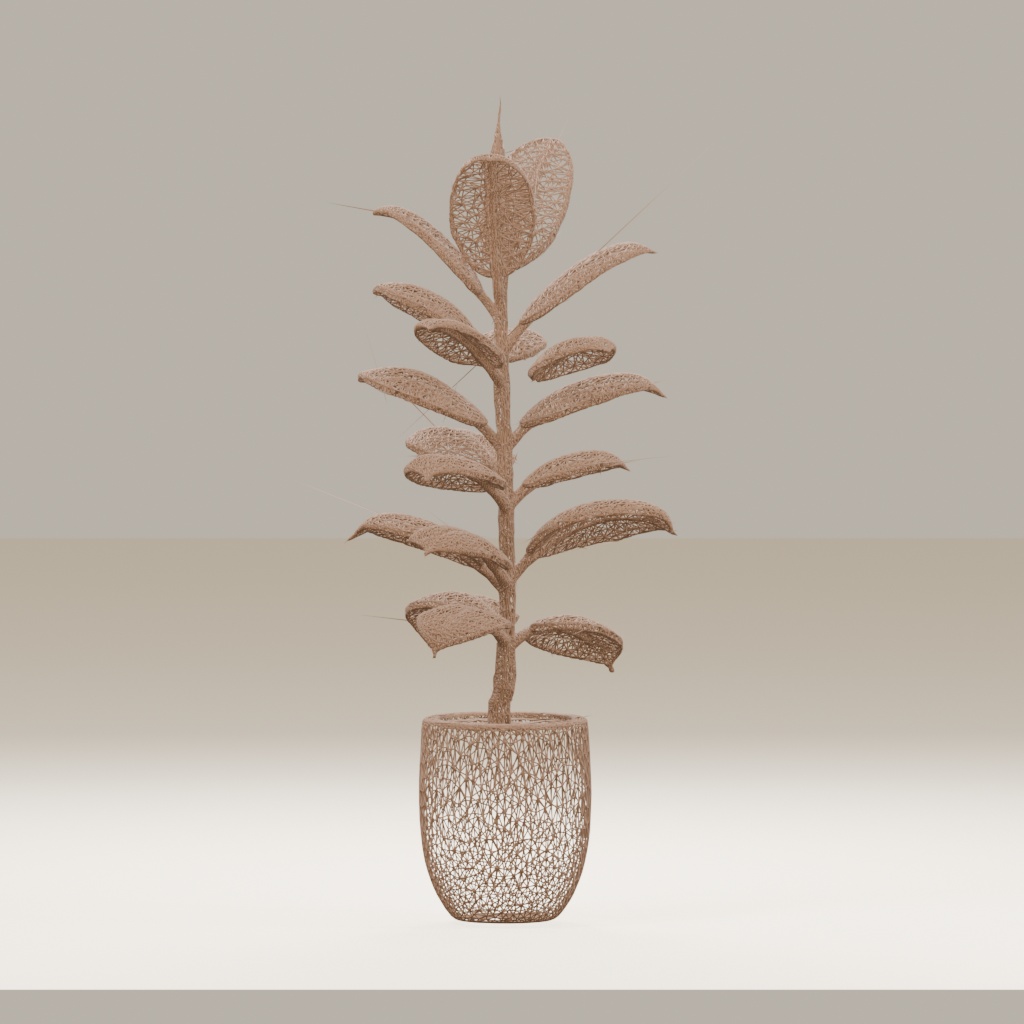 【3Dモデル】観葉植物 / rubber plant ゴムの木(OBJ・LWO)