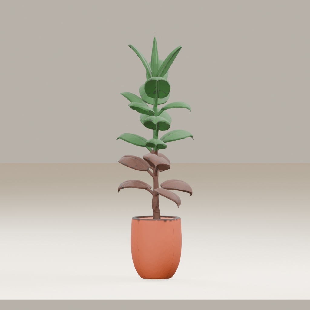 【3Dモデル】観葉植物 / rubber plant ゴムの木(OBJ・LWO)