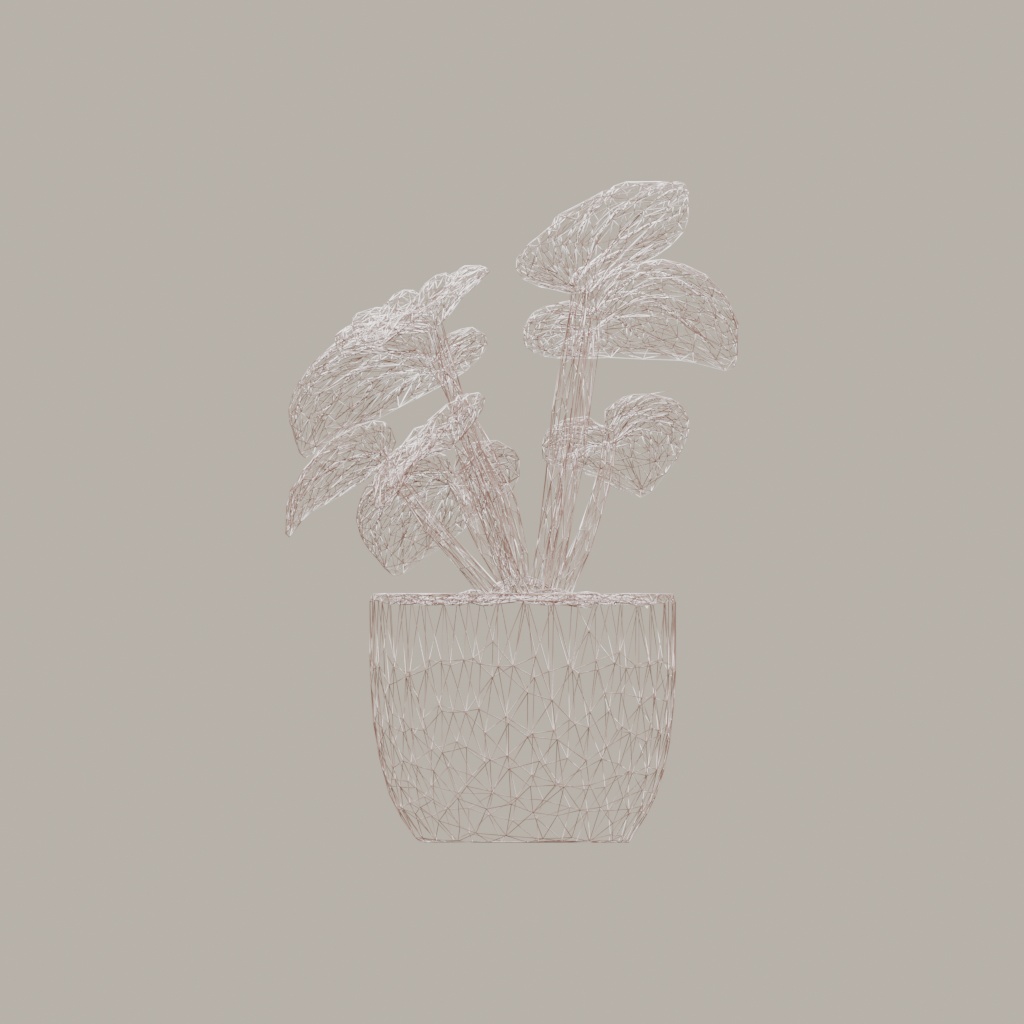 【3Dモデル】観葉植物 / ペペロミア・カペラータ(peperomia_caperata)(OBJ・LWO)