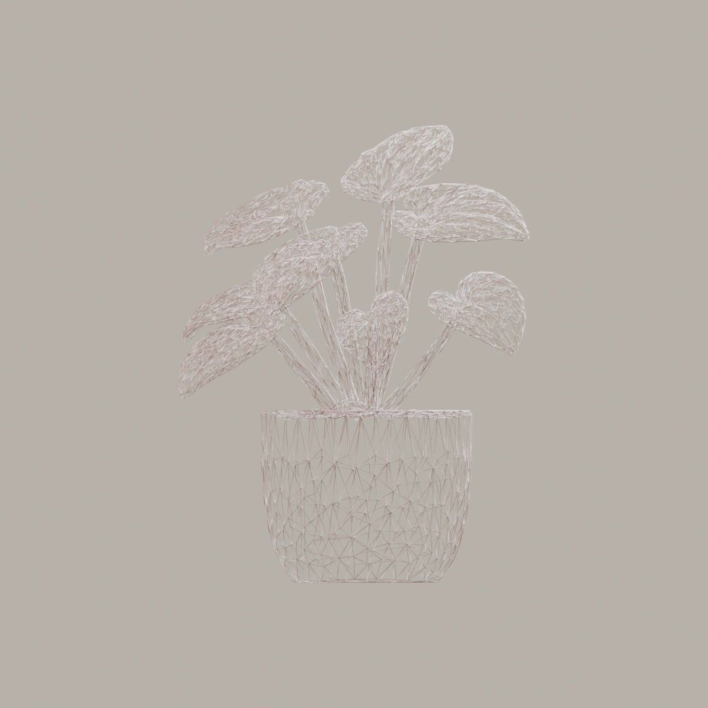 【3Dモデル】観葉植物 / ペペロミア・カペラータ(peperomia_caperata)(OBJ・LWO)