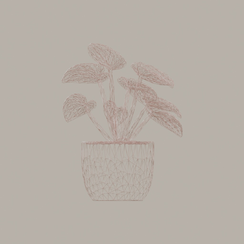 【3Dモデル】観葉植物 / ペペロミア・カペラータ(peperomia_caperata)(OBJ・LWO)