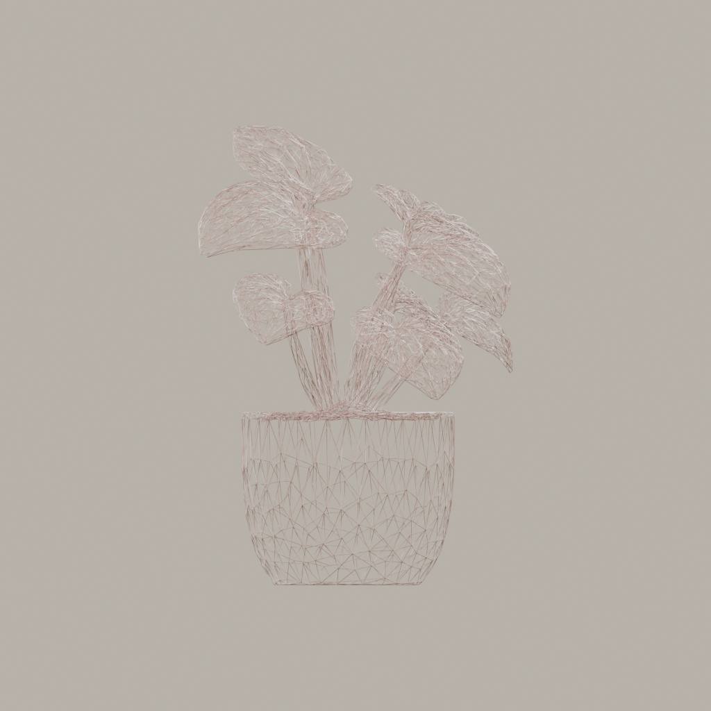 【3Dモデル】観葉植物 / ペペロミア・カペラータ(peperomia_caperata)(OBJ・LWO)