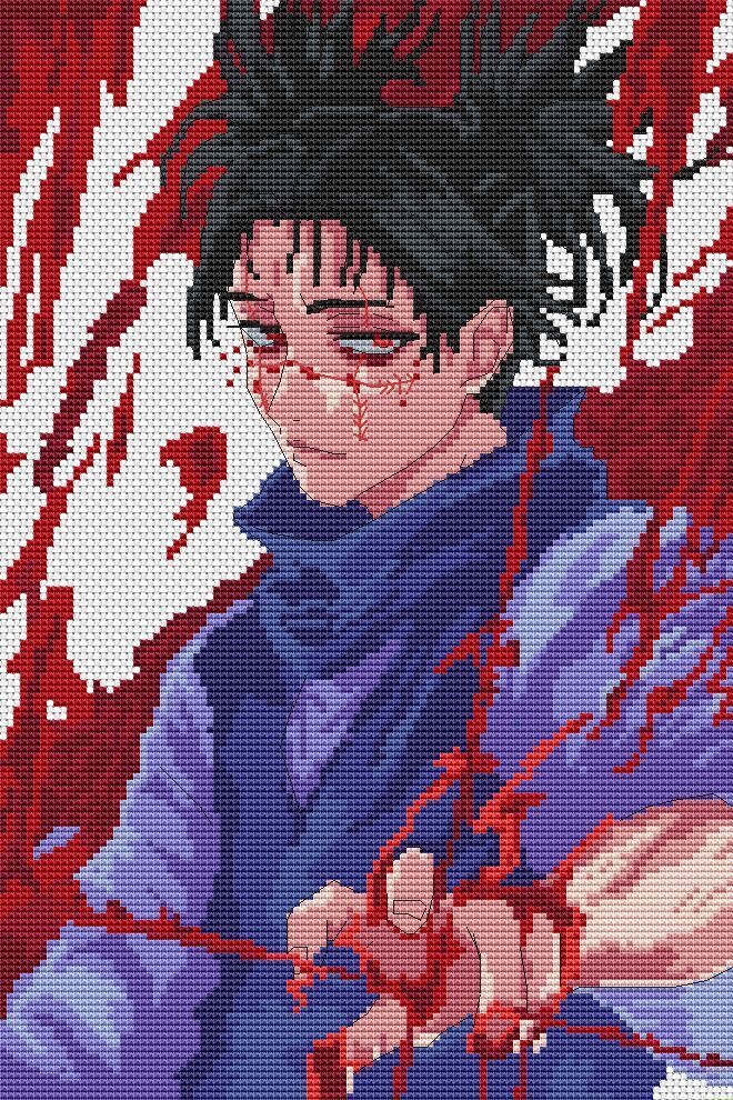 【PDF/XSD】 脹相|呪術廻戦|クロスステッチ図案|Cross Stitch Pattern
