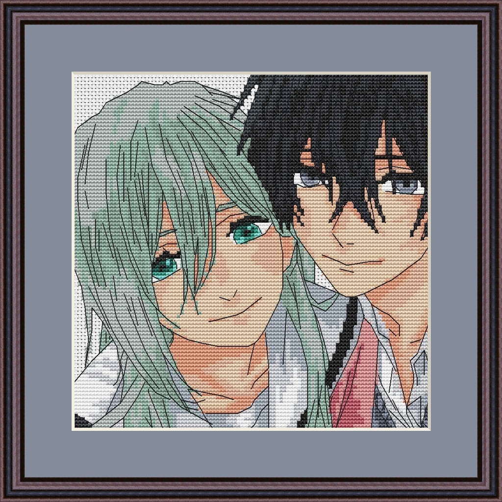 ✨アニメ『薫る花は凛と咲く』より、保科(Hoshina)&紗久(Saku)のクロスステッチ図案が登場!🪡🌸
