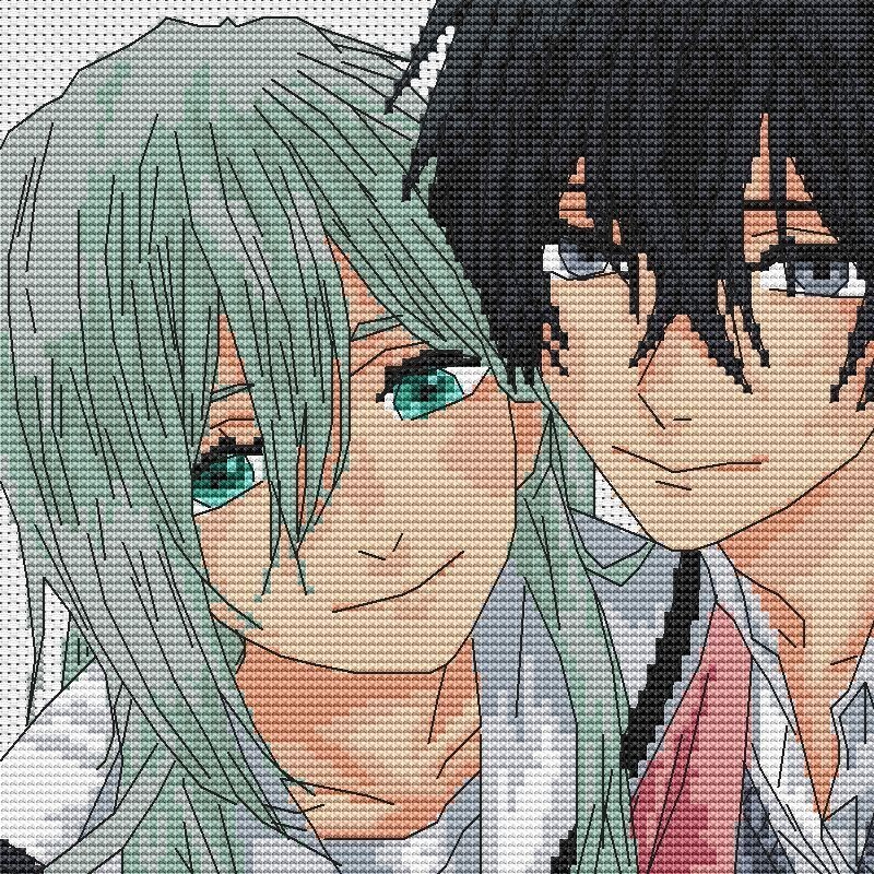 ✨アニメ『薫る花は凛と咲く』より、保科(Hoshina)&紗久(Saku)のクロスステッチ図案が登場!🪡🌸
