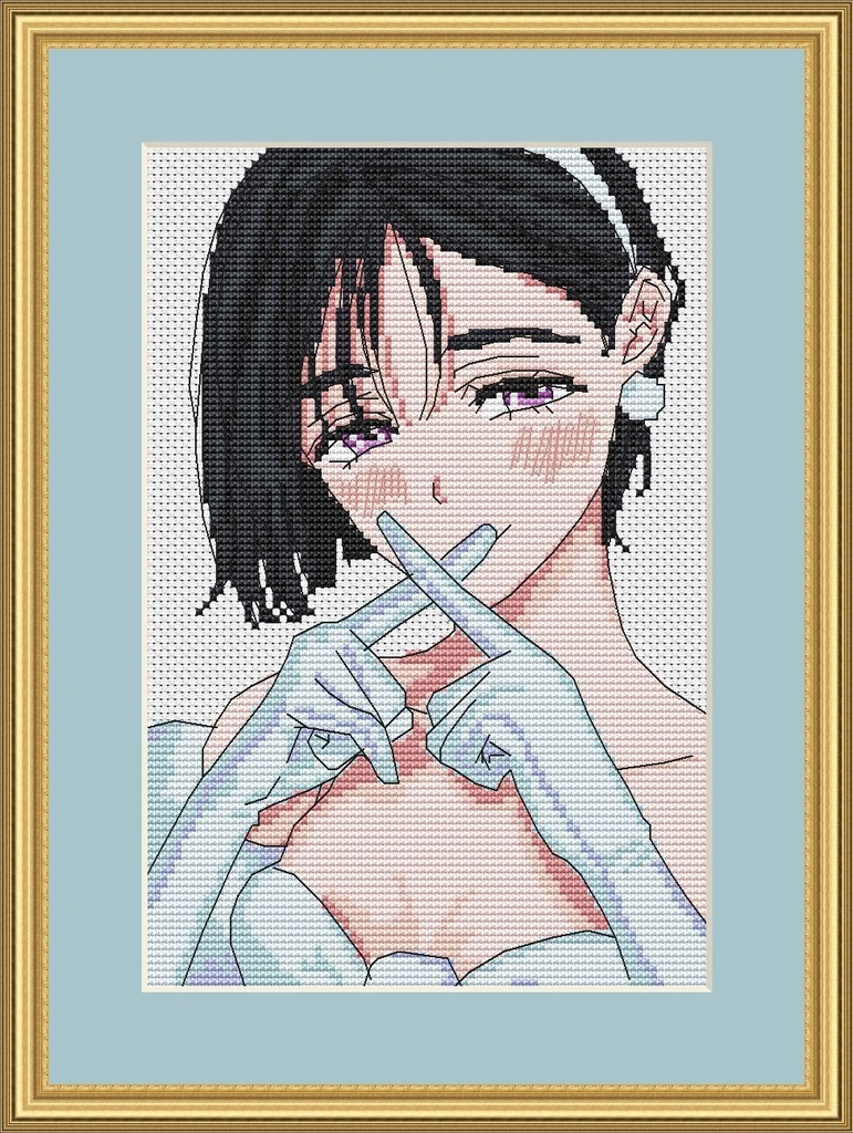 🖤 Alien Stage – スア（Sua）クロスステッチパターン 🎤✨