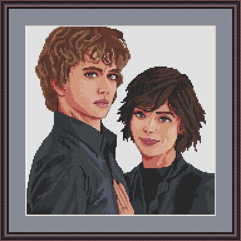 Cross stitch pattern embroidery The Twilight Saga with Alice & Jasper