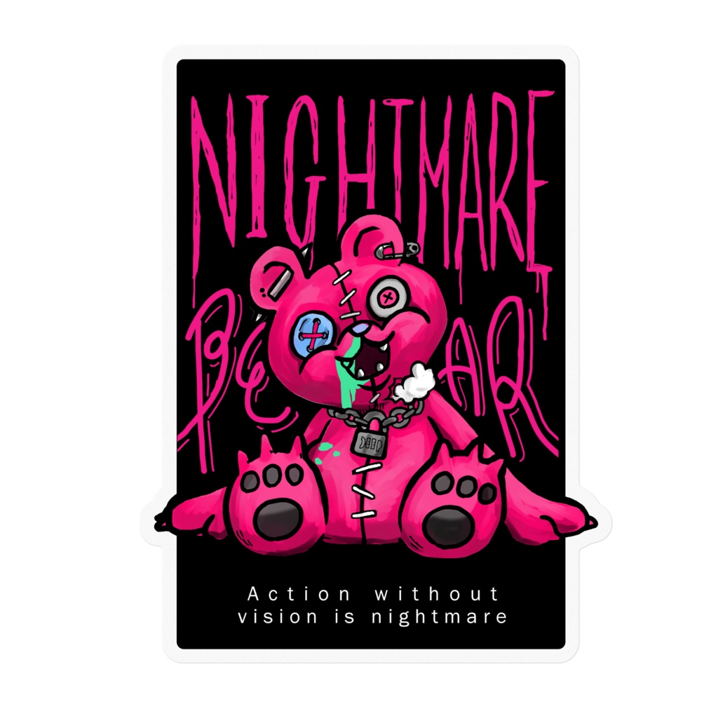 Nightmare bear クリアステッカー