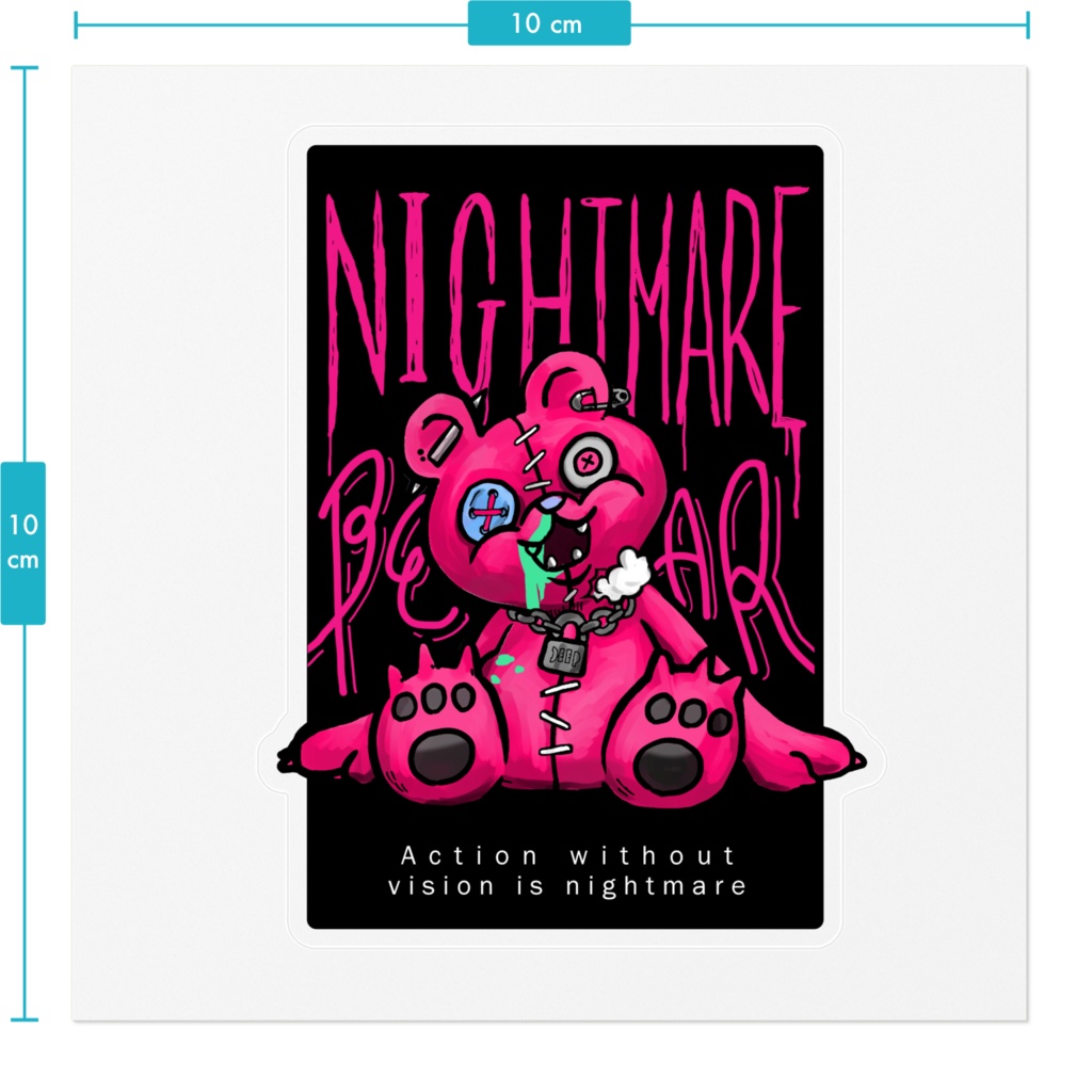 Nightmare bear クリアステッカー