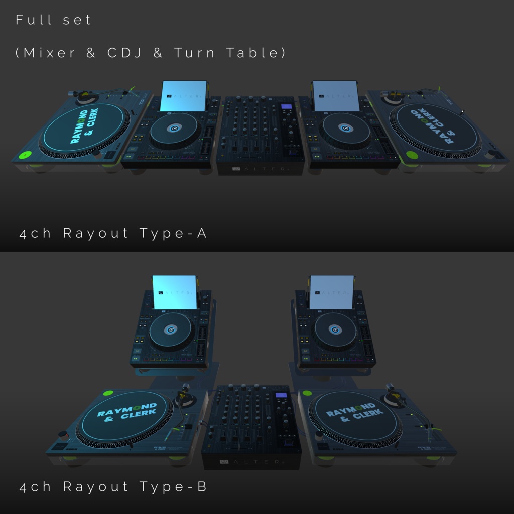 Original Design DJ Equipments 3D Model 【WCM-401 & WCP-7000 & Oratorio-8】
