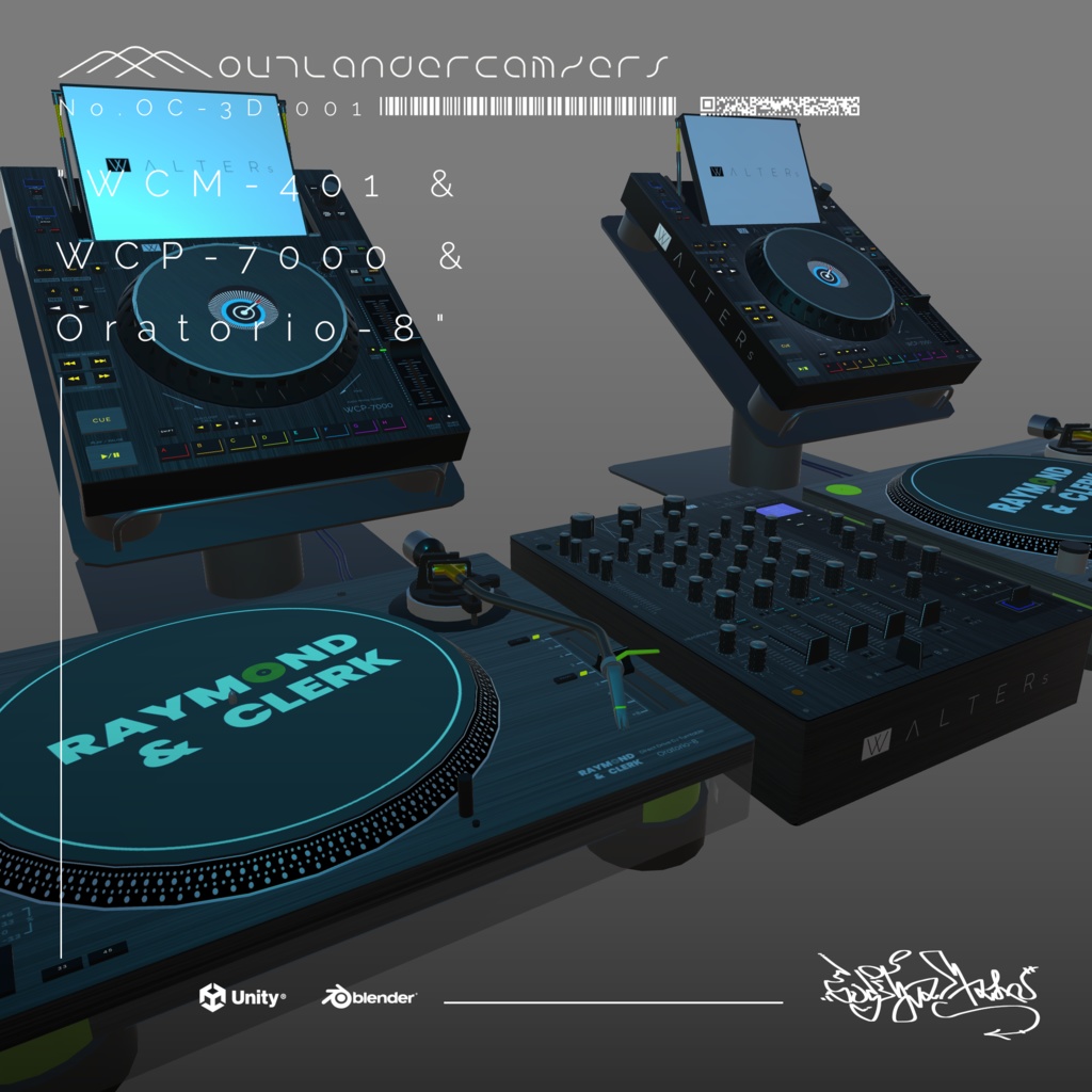 Original Design DJ Equipments 3D Model 【WCM-401 & WCP-7000 & Oratorio-8】