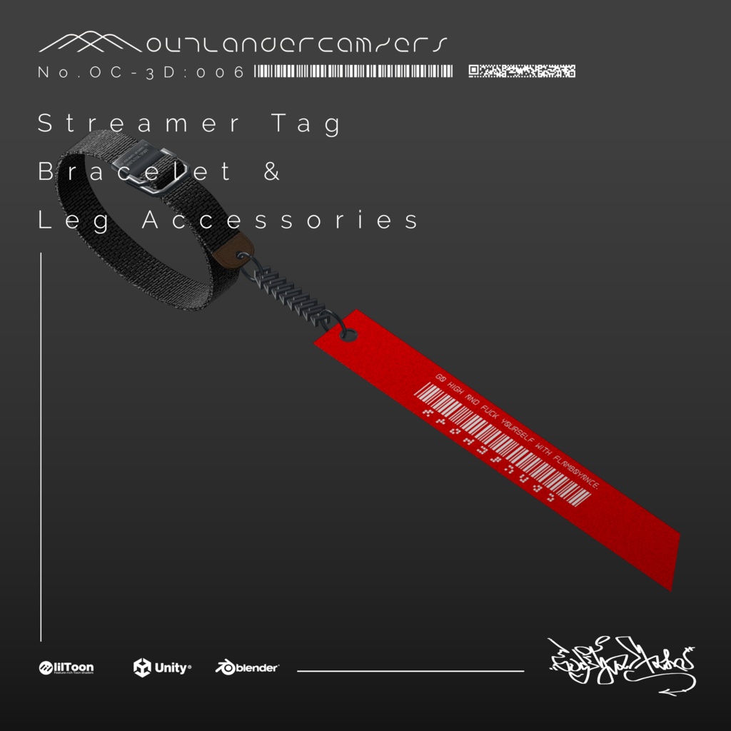 Streamer Tag Bracelet & Leg  Accessories