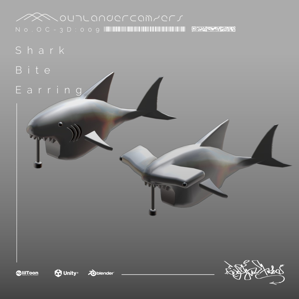 Shark Bite Earring / サメ噛みつきピアス
