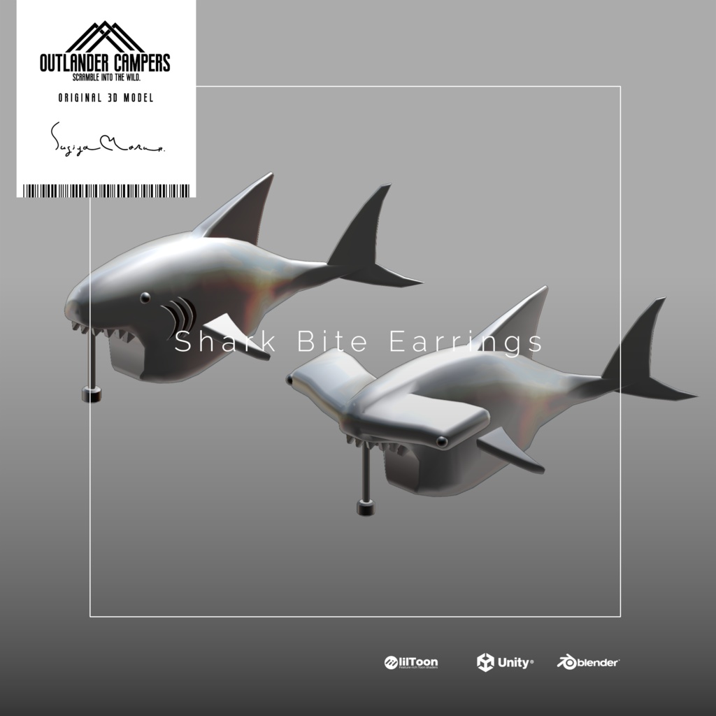 Shark Bite Earring / サメ噛みつきピアス