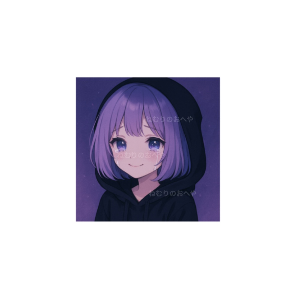 泣いてるメンヘラ女の子アイコン-SNS用