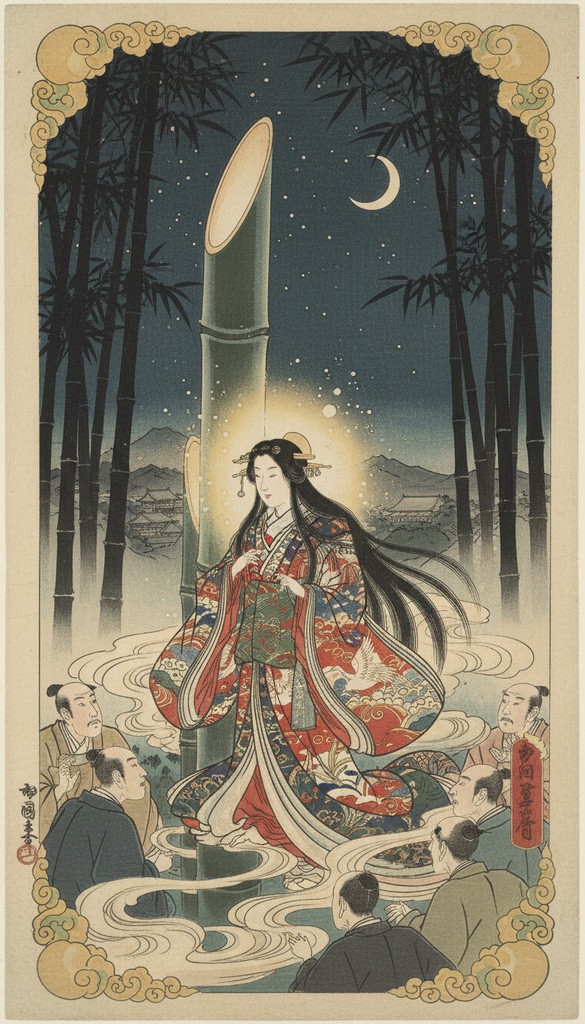 【原典回帰】かぐや姫 - 平安絵巻 / 和風モダン アートポスター #01