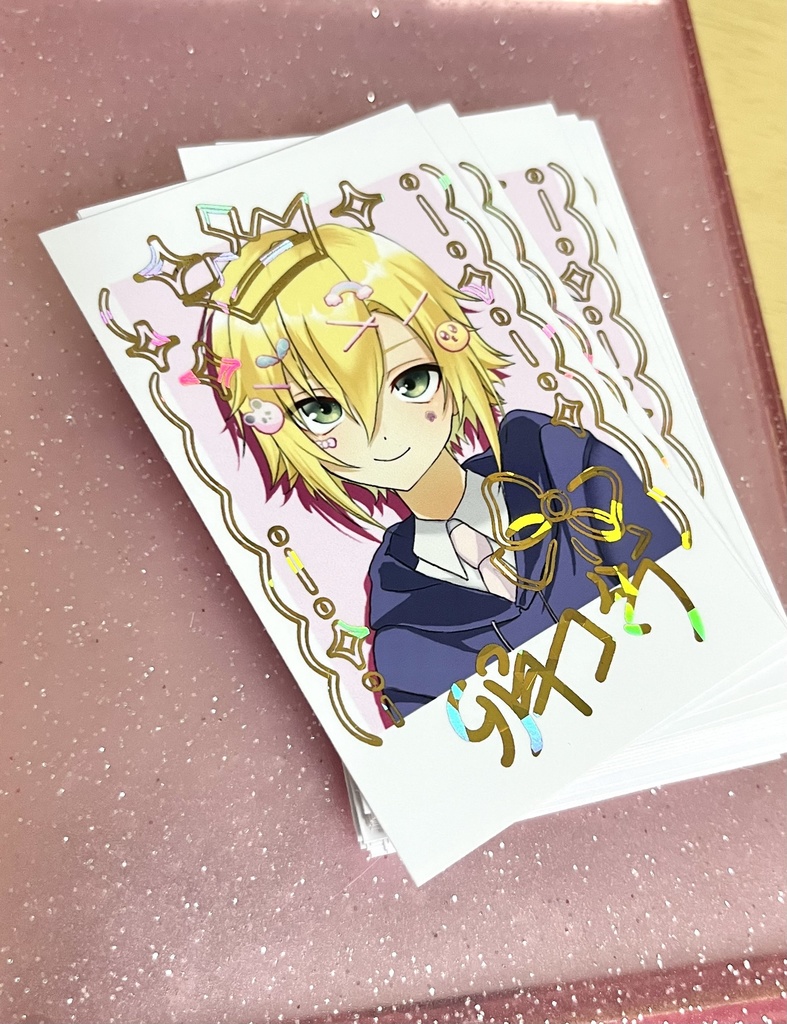 卯月コウチェキ風箔押しカード