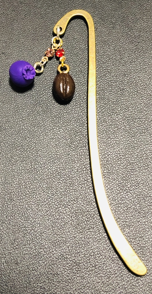 コーヒー豆&ブルーベリーのしおり(ダブデカイメージ)