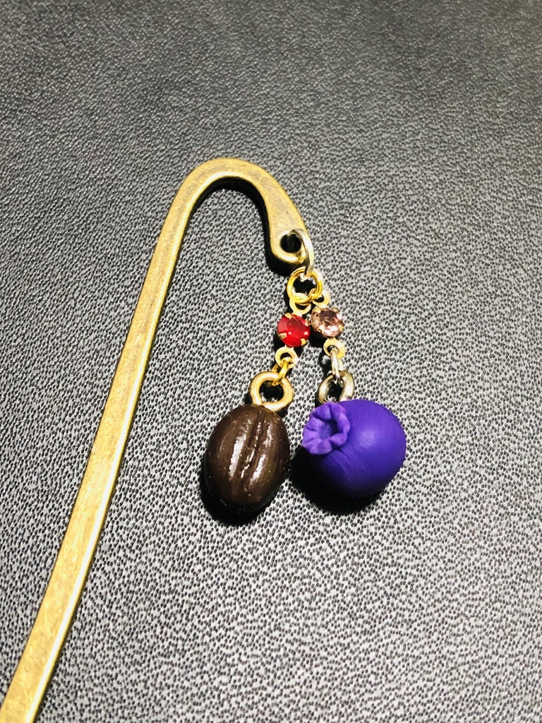 コーヒー豆&ブルーベリーのしおり(ダブデカイメージ)