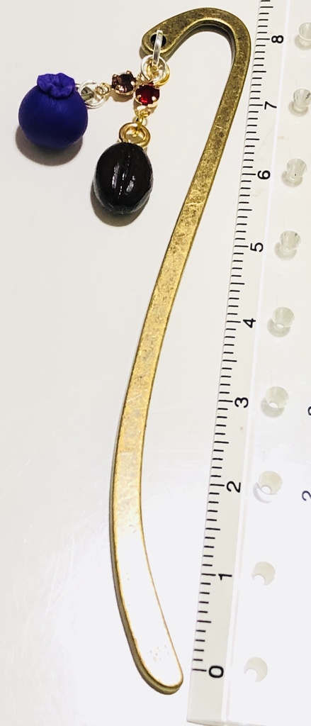 コーヒー豆&ブルーベリーのしおり(ダブデカイメージ)