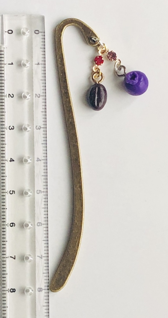 コーヒー豆&ブルーベリーのしおり②(ダブデカイメージ)