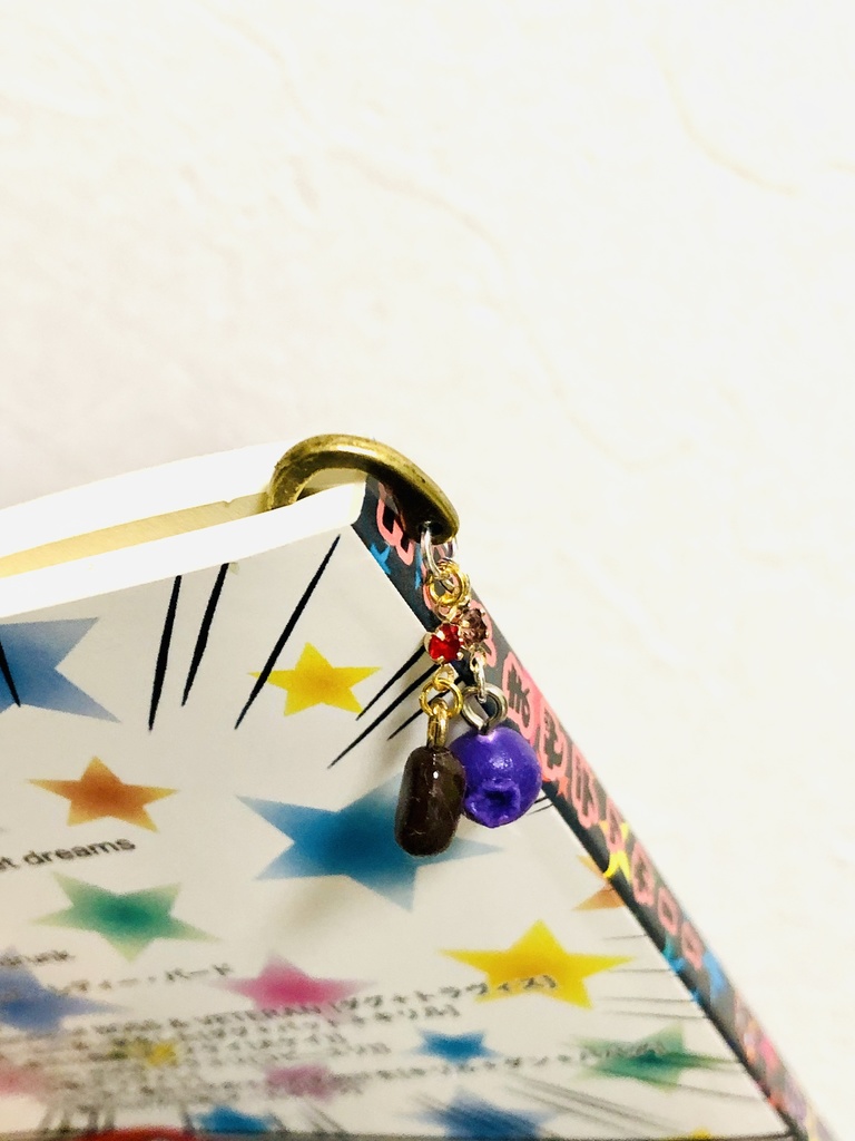 コーヒー豆&ブルーベリーのしおり②(ダブデカイメージ)