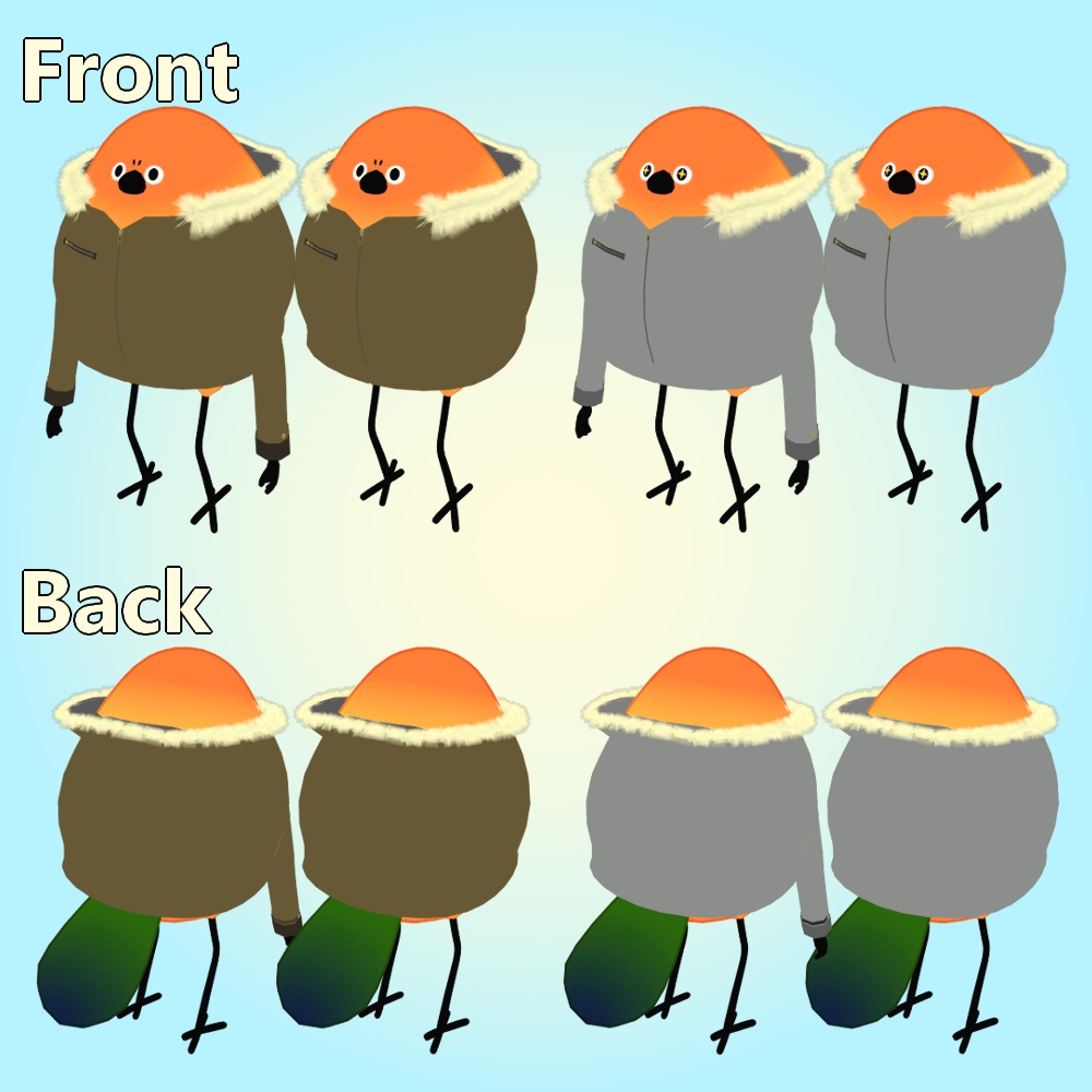 【3D衣装-Bird/鳥】BD Fur Outer