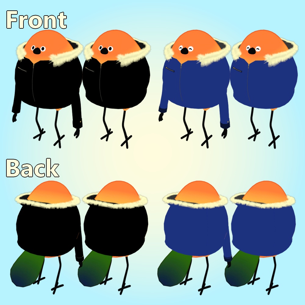 【3D衣装-Bird/鳥】BD Fur Outer