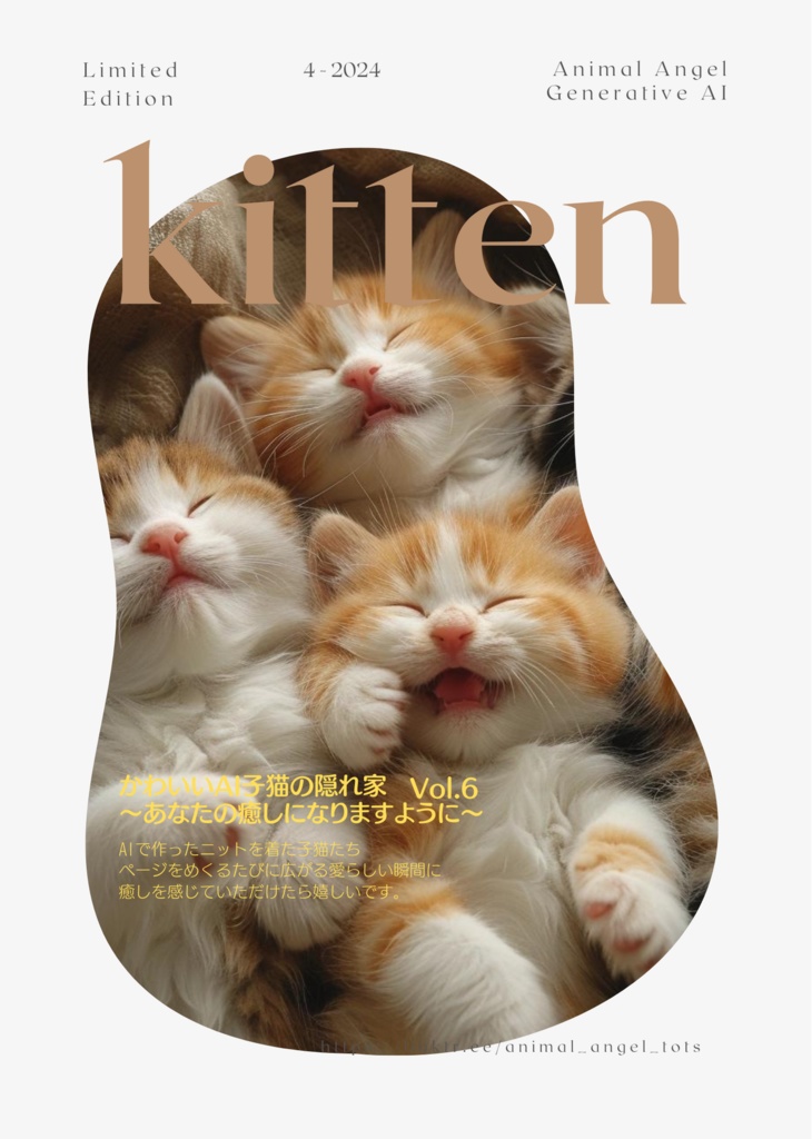 【無料DL】写真集6「かわいい子猫の隠れ家vol.6」微笑んでるおやすみ子猫たち　Animal Angel