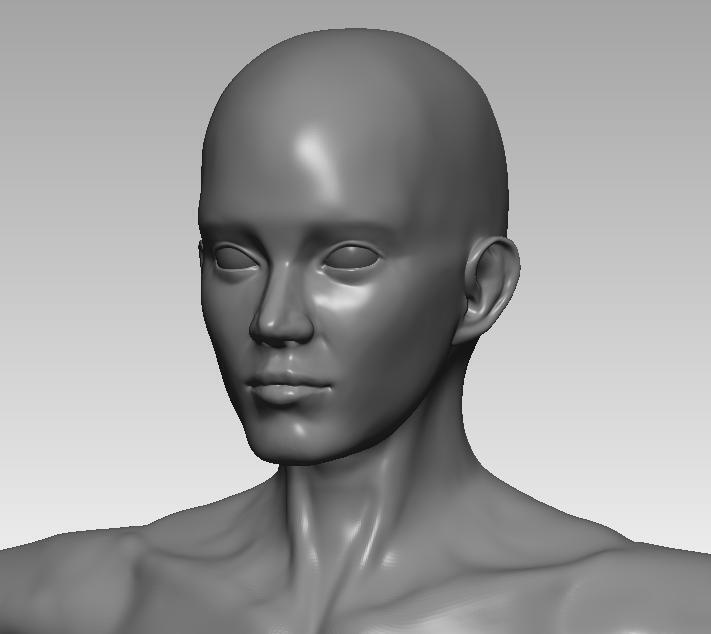 【ZBrush】女性素体スカルプトモデル