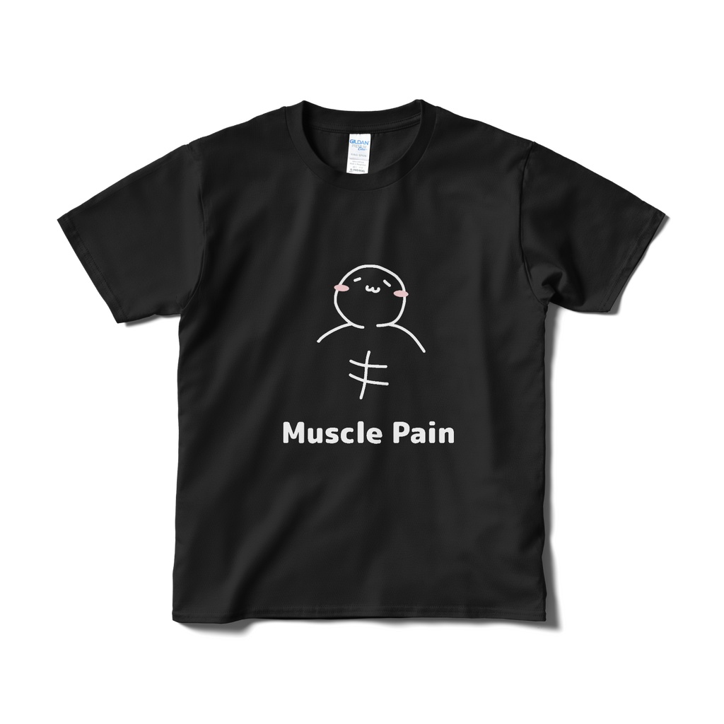 しっくすぱっくん Muscle Pain Tシャツ 黒