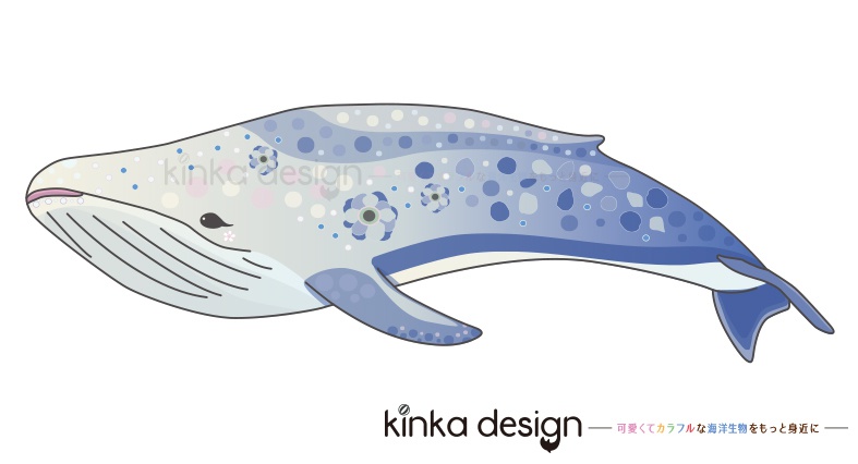 シロナガスクジラのアクリルキーホルダー Kinkadesign うみのいきものカワイイshop Booth