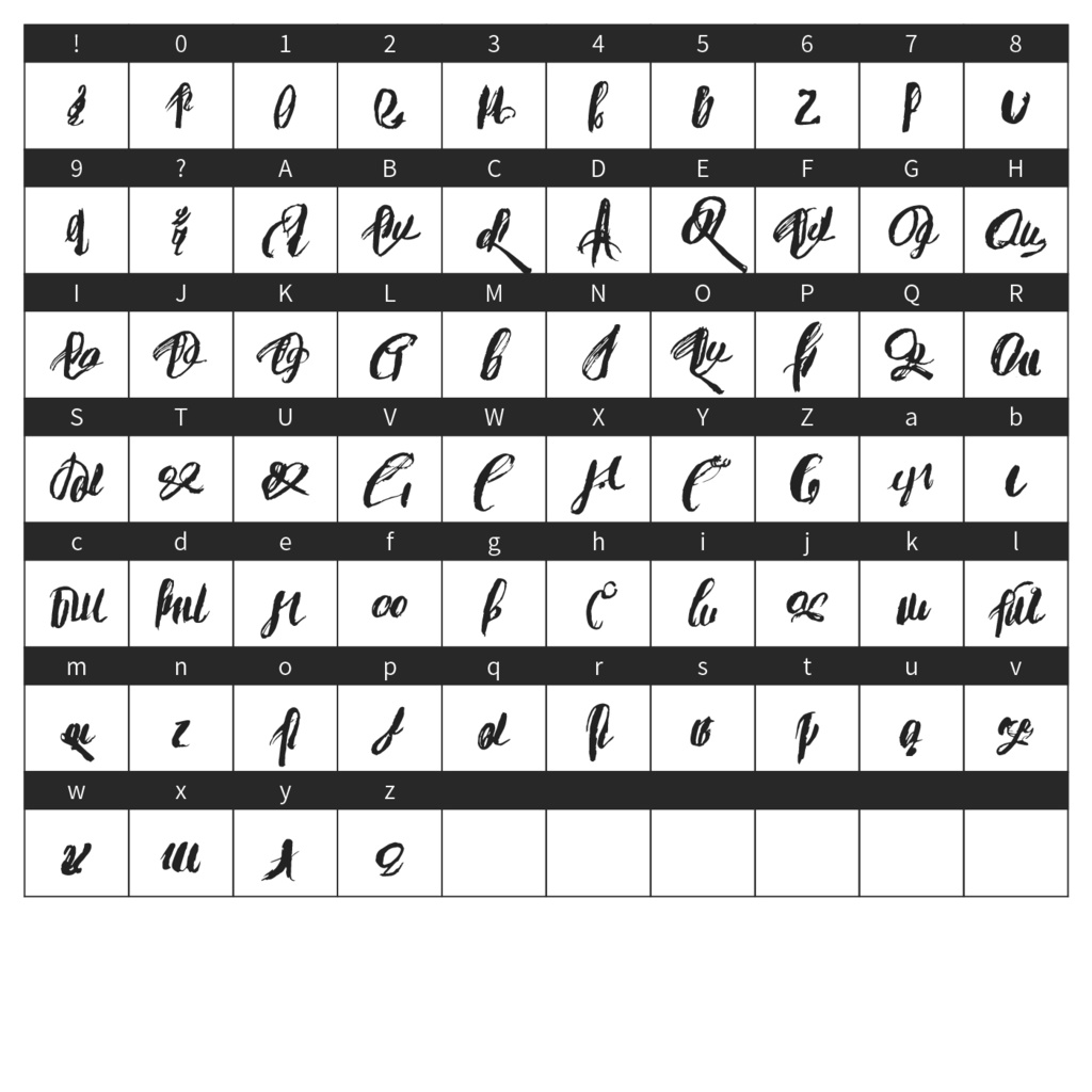 架空の文字のフォントISEKAI-grimoire-