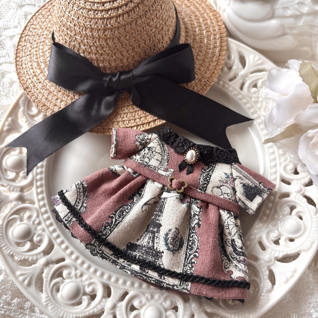 麦わら帽子とクラシカルワンピセット👒