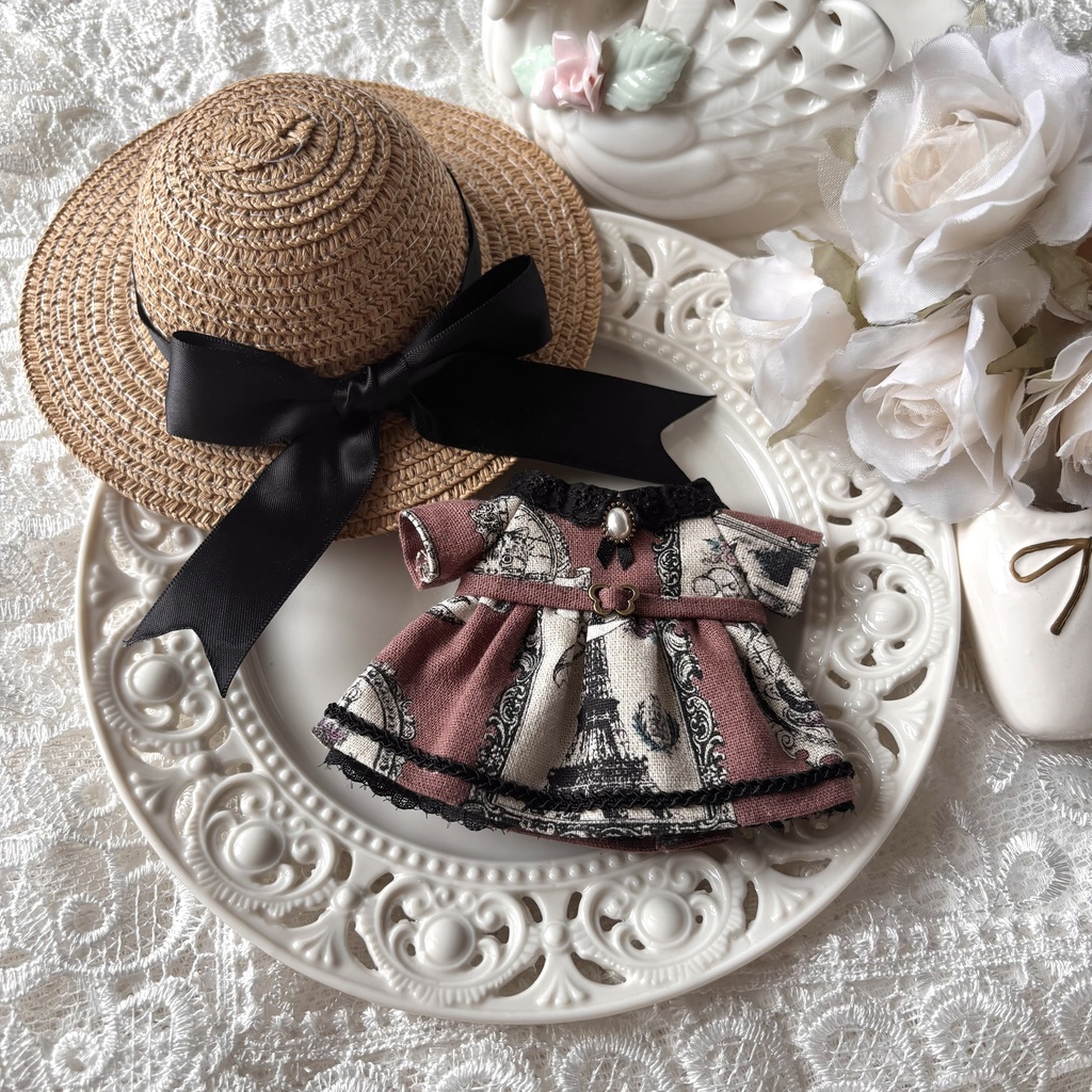 麦わら帽子とクラシカルワンピセット👒