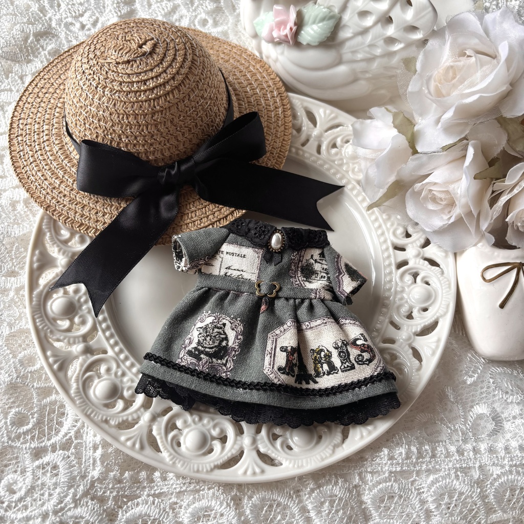麦わら帽子とクラシカルワンピセット👒