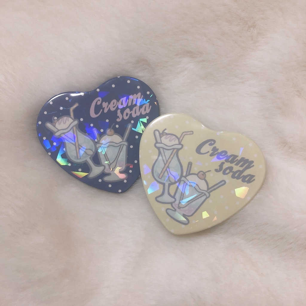 ゆめかわ♡ハート缶バッジ