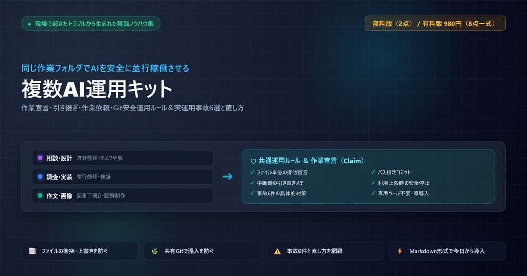 複数AIを同じフォルダーで使うための運用キット(有料版)
