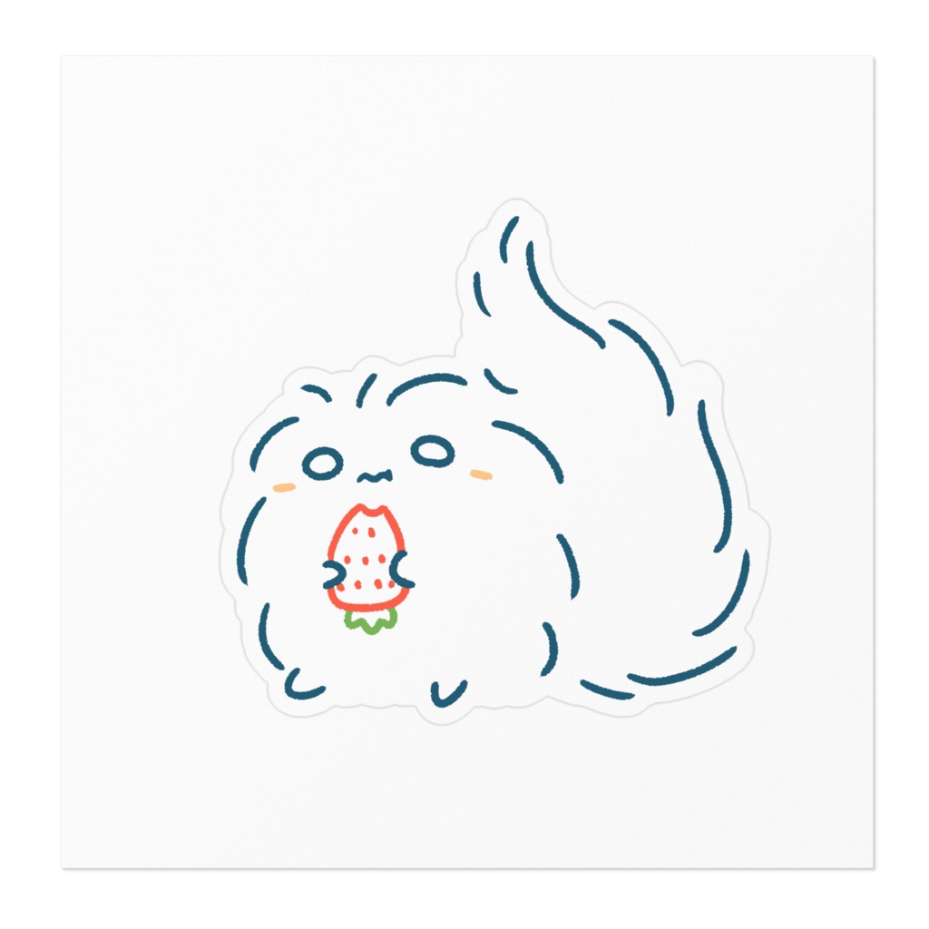 しろいいきものステッカー。