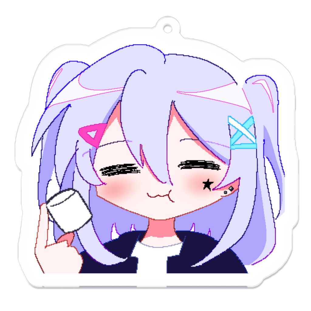 マシュマロもぐもぐアクキー