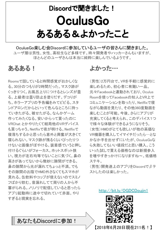 OculusGoを楽しむ会Discord01「Goに入ってはGoに従え!!」