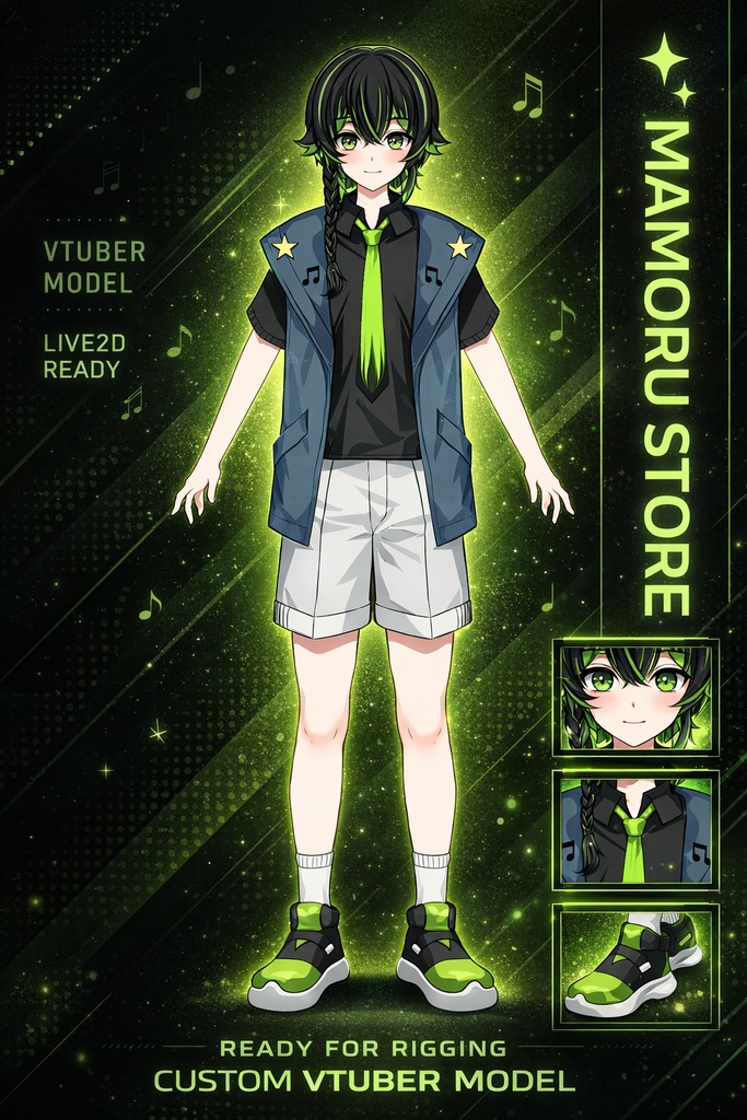 Live2D model art ready rig