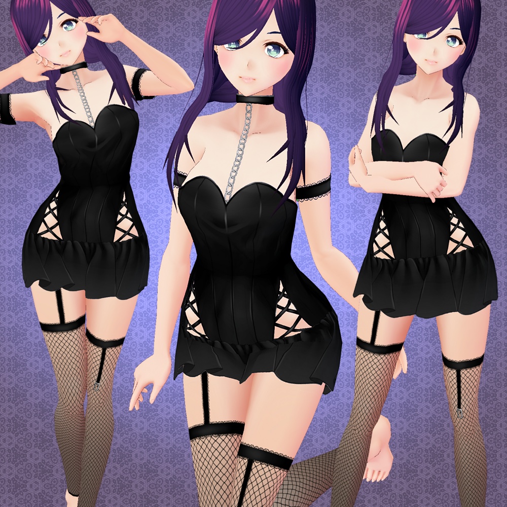 [Vroid] Mini Goth dress