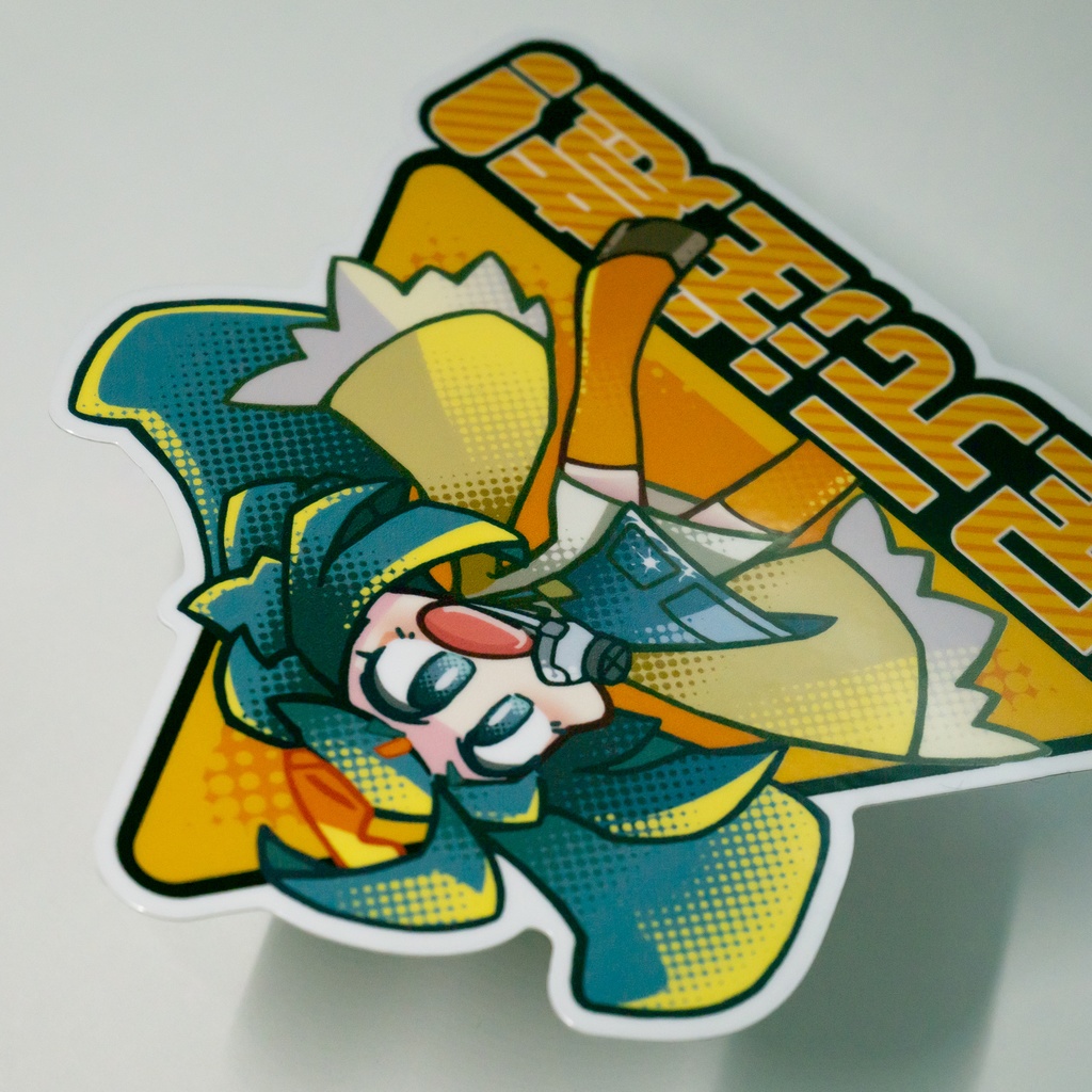 ステッカー:足元注意